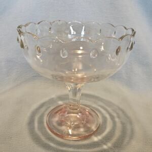 Vintage Indiana Glass Pastel Pink Fruit Bowl – 7¾" x 7⅞"